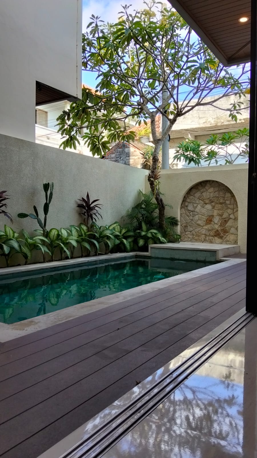 Private swimming pool and tropical courtyard